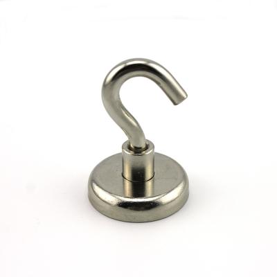 China Industrial Magnet Neodymium Magnet Hook Pulling Functional Magnetic Heavy Duty Magnet Industrial Power Hooks Magnets D32*47mm 32-34kg Ndfeb for sale