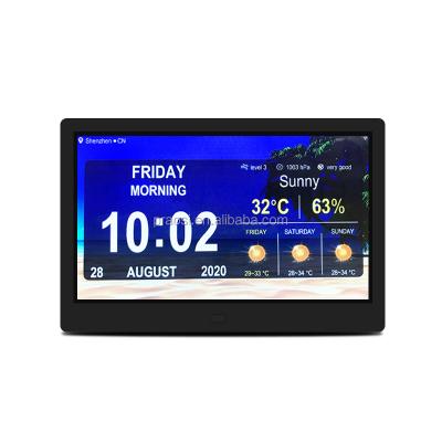 China Clock 10 inch calendar wifi Auto-dimming digital led day clock for memory loss elderly for sale