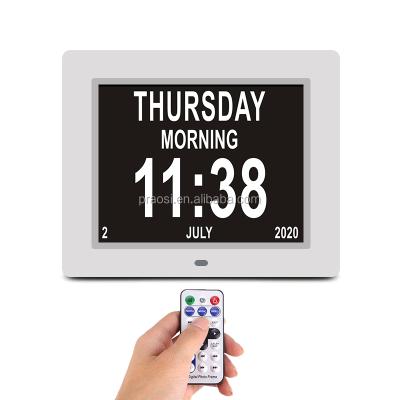 China Clock 12 Inch LED Video Dementia Digital Calendar Day Clock For Alzheimer's With Big Letter Week/Month/Year for sale