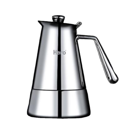 China Hero M06 Moka Stovetop Espresso Coffee Maker Viable Cuban Zero Mocha Pot Brewing Brewer For Italian for sale