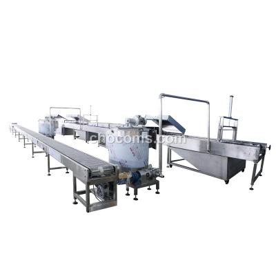 China Chocolate Chips Making Automatic Syphilitic Sticks Chocolate Dipping Line Finger Sticks Making Machine for sale