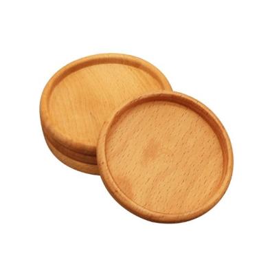 China Sustainable Wooden Craft Coaster Decoration Simple Solid Color Hot Spray Turned Wooden Dish for sale