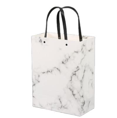 China Factory Biodegradable Stain Party Paper Bag Printable White Marble Paper Bag for sale