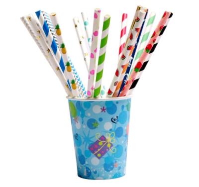 China DIY Straws Colorful Biodegradable Bobo Birthday Party Creative Disposable Milk Dessert Paper Drinks Decorated Disposable Straws for sale