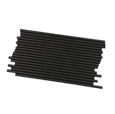 China Custom Wholesale Custom Paper Straw Black Tube Factory Disposable Black Drinking Straw for sale