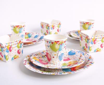 China 2021 Disposable Newly Designed Paper Meal Tableware Set Suitable For Parties for sale