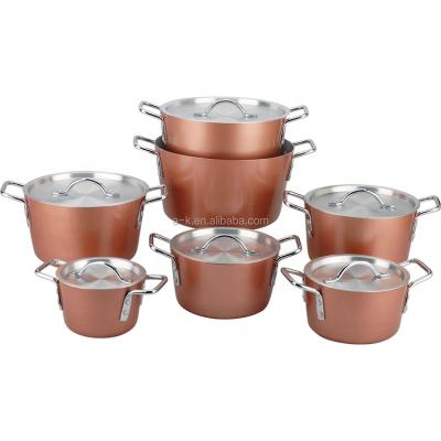 China 7pcs Sustainable Household Cookware Set Auto Cook Large Cooking Pot With Glass Lid for sale