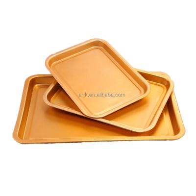 China Small Aulminum Manufacturing Palte Stackable Metal Tea Trays Luxury Serving Tray for sale