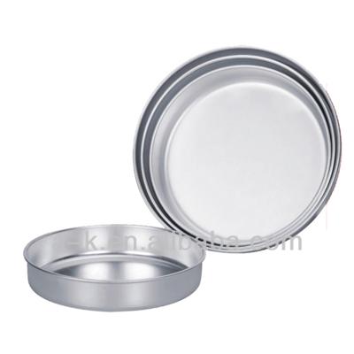 China Aulminum Color Natural Cheap Round Stainless Steel Food Serving Tray For Dishes for sale