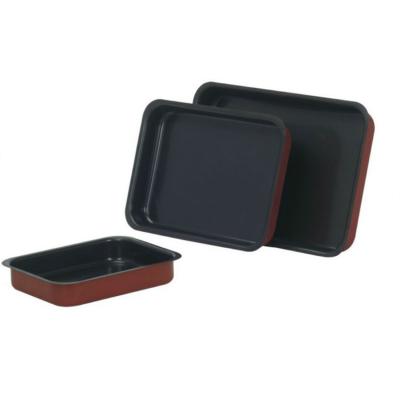 China Sustainable Black Printed Stainless Steel Square Metal Hotel Drink Serving Tray for sale