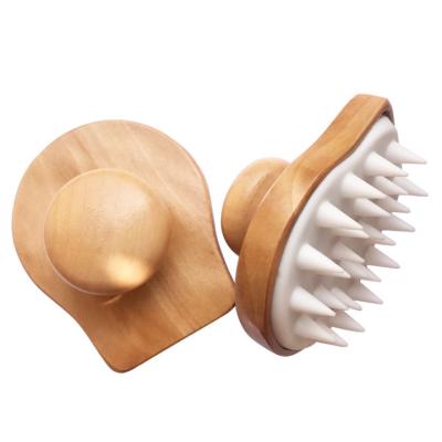 China EXFOLIATE eco-friendly bamboo saclp massager body brush with silicone bristle for sale