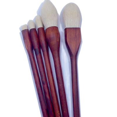 China Angular Blush Eco Friendly RPET Material Custom Wooden Handle Color Or Recycled PP Material Makeup Brush Set for sale