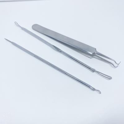 China Blackhead Remove 3pcs Set Blackhead Pore Remover Tool Pimple Pin Set Double-end Acne Blemish Remover Needles for sale