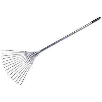 China Galvanized 58.3 Inch Adjustable Metal Rake Tool for Garden Lawn Leaf Care and Maintenance for sale