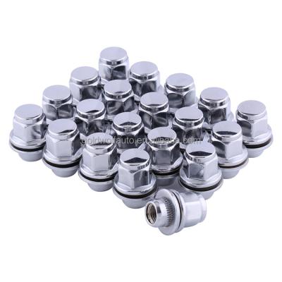 China 20PCS Magnetic Seat Chrome Wheel Nut 12*1.5 Steel Flat Lug Nut for sale