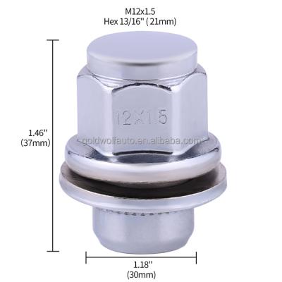 China M12*1.5 chrome steel lug nut mag seat wheel nut with washer for toyota for sale