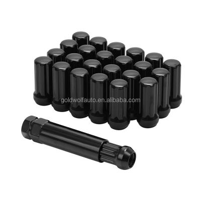 China Steel Slotted Lug 14*1.5 7 Nut 24pcs Wheel Nut With 1pc Socket for sale