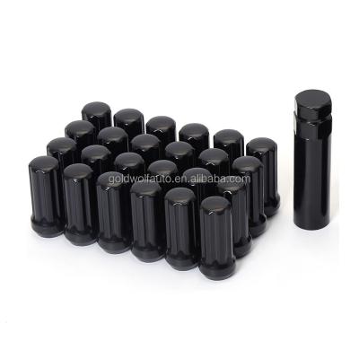 China Factory Steel In 24pcs 7 Spline Wheel Nut 2PCs Socket Tool Black Lug Running Nut for sale