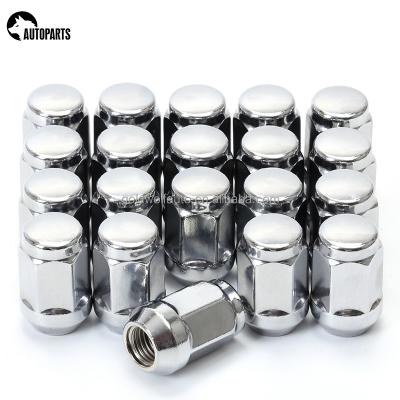 China 2021 Factory Sale Car Wheel Part 20pcs Lug Nut Hex Steel Silvery Wheel Nut Hot Sale for sale