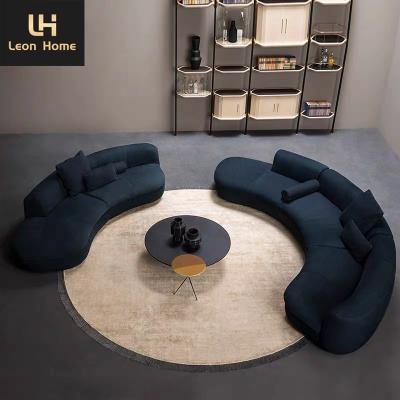 China High Quality Italian modular luxury sectional  sofa modern leather material  half moon sofa set for sale