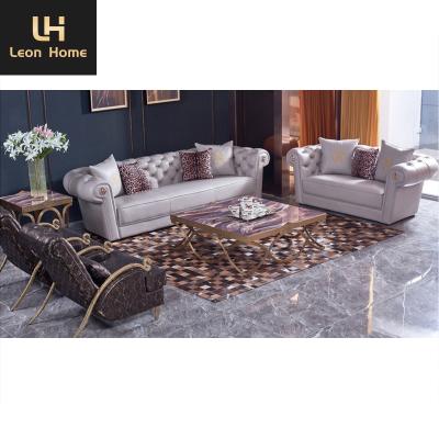 China High Quality high quality American style luxurious sofa set living room modern leather sofa for sale