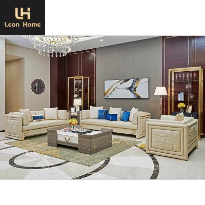 China High Quality Luxury high quality leather sectional sofa 3 2 1 seater european design luxury sofa set furniture for sale