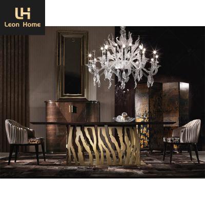 China High Quality High end dining room furniture luxury italian retangular modern marble dining table set 8 seater for sale