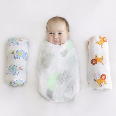 China QUICK DRY 100% Cotton Aden Anais Viscose Printed 2 4 Layers Muslin Baby Wrap Covering for sale