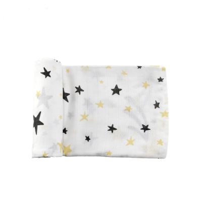 China Star Shaped Newborn Soft Touch Cotton Baby Bamboo Muslin Wrap Swaddle Blanket for sale