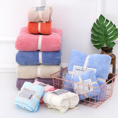 China Embroidery Premium Gift Microfiber Hand Bath Towel QUICK DRY Set for sale