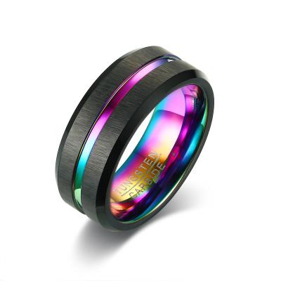 China Hot Sale Nmens Fashionable Carbide Ring Blue Men And Women Tungsten Rings For Sale for sale