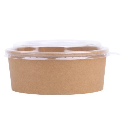 China Custom Printed Eco Biodegradable Takeout Wrapping Paper Food Soup Salad Wrapping Noodle Disposable Takeout Paper Cups With Lid for sale