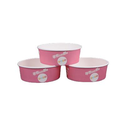 China Recycled Materials Thickened Ice Cream Cup Paper Bowl Wrapping Paper Salad Bowl Disposable Cream Packaging Paper Packaging for sale