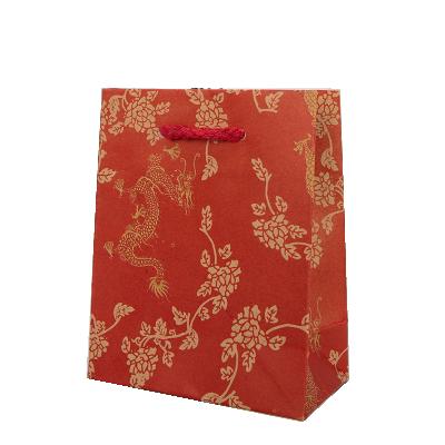 China Custom Logo Biodegradable Printing Brown Kraft Paper Bag With Handles for sale