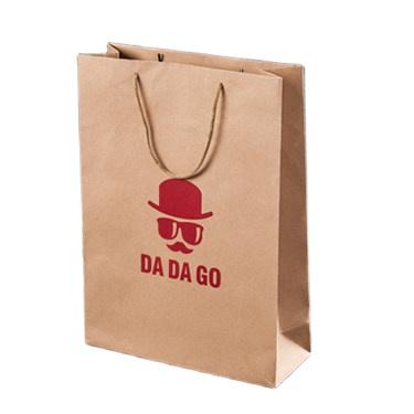 China Factory Recyclable Custom Exclusive Logo Handle Kraft Paper Edible Bag for sale