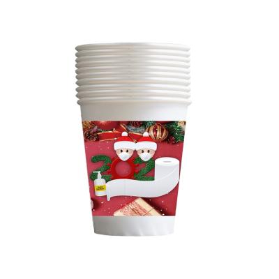 China Recyclable Good Quality Biodegradable Disposable Juice Paper Party Christmas Cups 12oz for sale