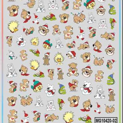 China Fashionable Cartoon Christmas Wrap Christmas Sticker Full Nail Winter Decal for sale