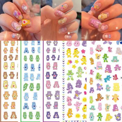 China Fashionable Cute Self Adhesive Designer Nail Decals Cartoon 3D Bear Nail Stickers for Girl's Nail Art Supplies for sale