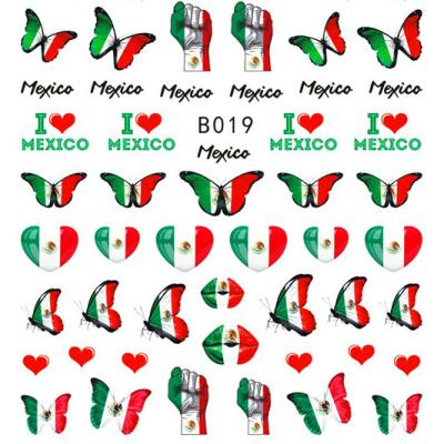 China Fashionable B017-022 National Flag Nail Stickers Mexico Flag Nail Stickers for sale