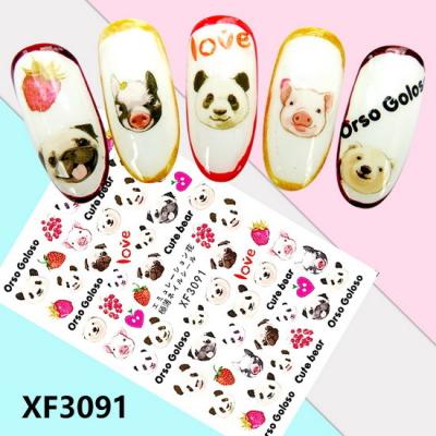 China Fashionable 3D Nail Art Manicure Applique Stickers Stickers Decals Cartoon Bear Rabbit Nail For Nail Decoration for sale