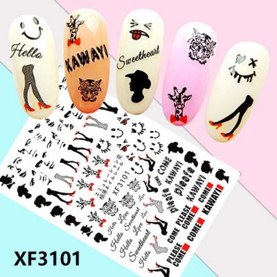 China Trendy Halloween Nails Art Manicure Back Glue Decal Decorations Gel Nail Sticker For Nails Tips Beauty for sale