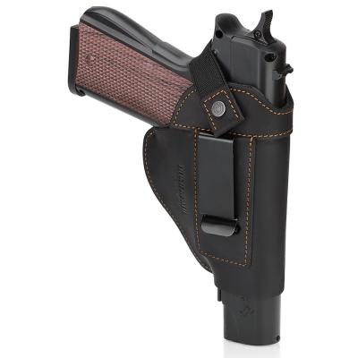 China Wholesales compatible with most guns leather gun holster concealed genuine leather gun holster 13*12CM for sale