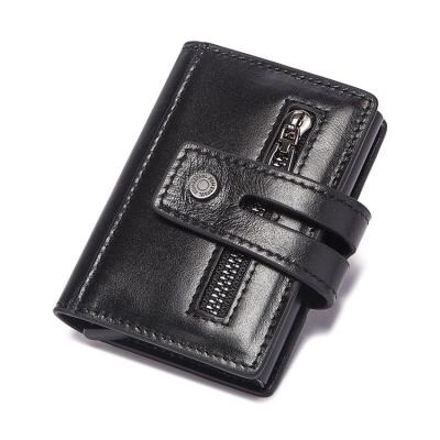 China RFID Low Price Minimalist Leather Men's Wallet Card Holder Bifold Key Chain Wallet for sale