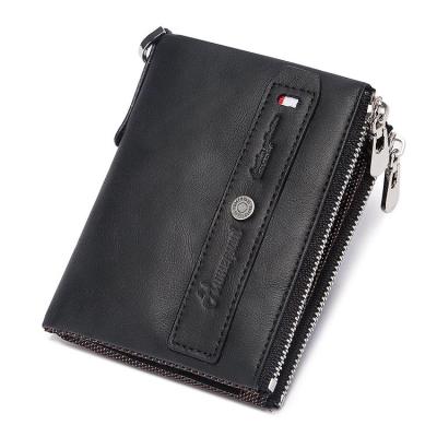 China Card Holder Mens Bifold RFID China Supplier Wallet With Key Chain Genuine Leather Wallet for sale