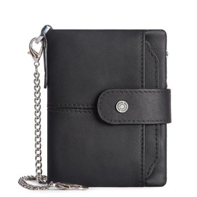 China 2022 New RFID Designer Men's Wallet Genuine Leather Leather Wallet With Key Chain for sale