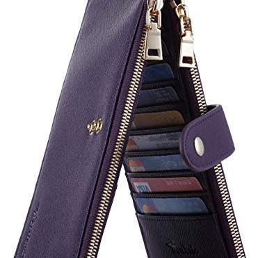 China RFID Women's RFID Blocking Bifold Multi Card Case With Zipper Pocket Wallet for sale