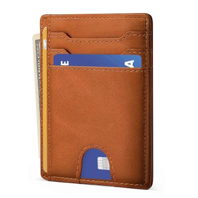 China Vintage Men Design Minimalist Genuine Leather Slim Card Holders Credit Card Holder Card Holders for sale