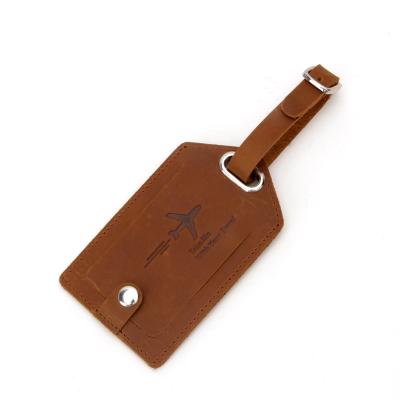 China Luggage Leather Tag For Travel Baggage Tag Custom Genuine Leather Baggage Tag for sale