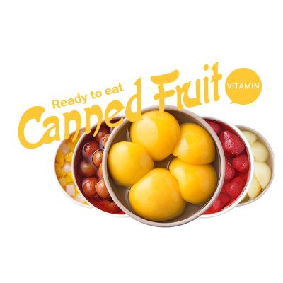 China Canned Fruit 680g 900g Canned Fruit Peach Strawberry Chestnut Apricots Pear Yellow Half White Tangerines Mixed Canned Hawthorn Grapes for sale