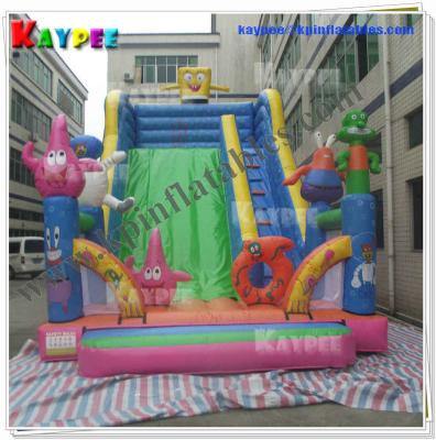 China Sponge Bob Slide Inflatable cartoon characters slide Inflatable slide GameKSL078 for sale